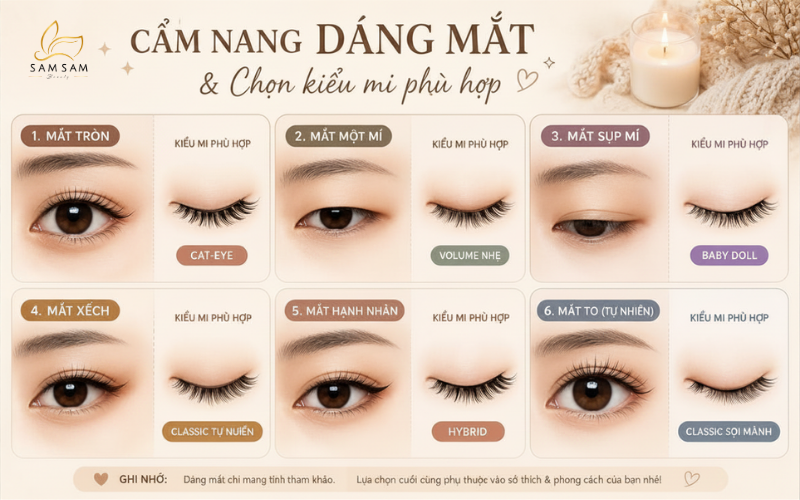Common eye shapes and the best eyelash extension styles to match each one