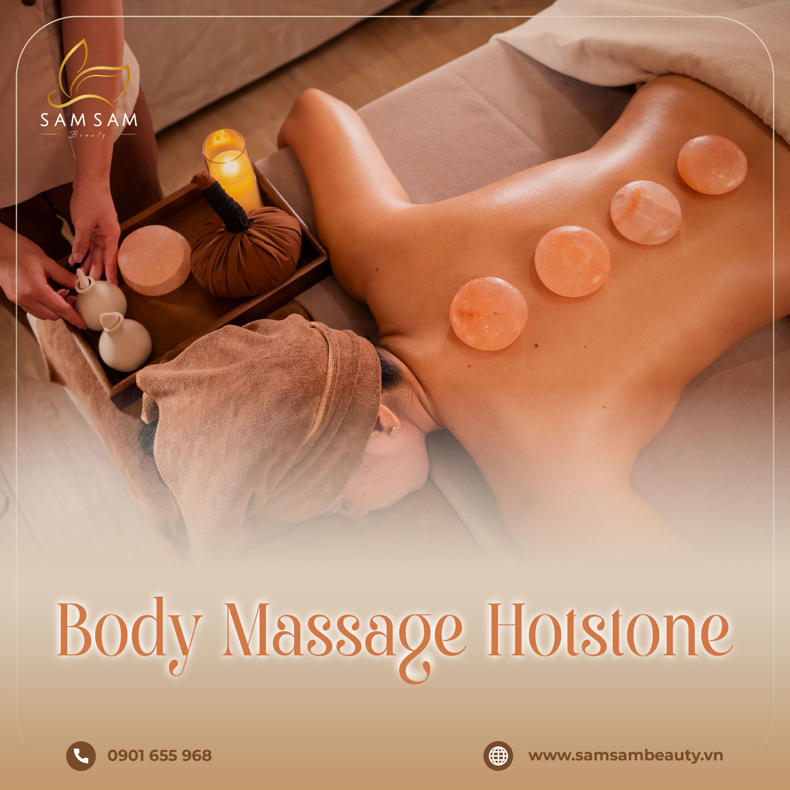 Volcanic hot stone body massage therapy for holistic energy balance in 75 minutes