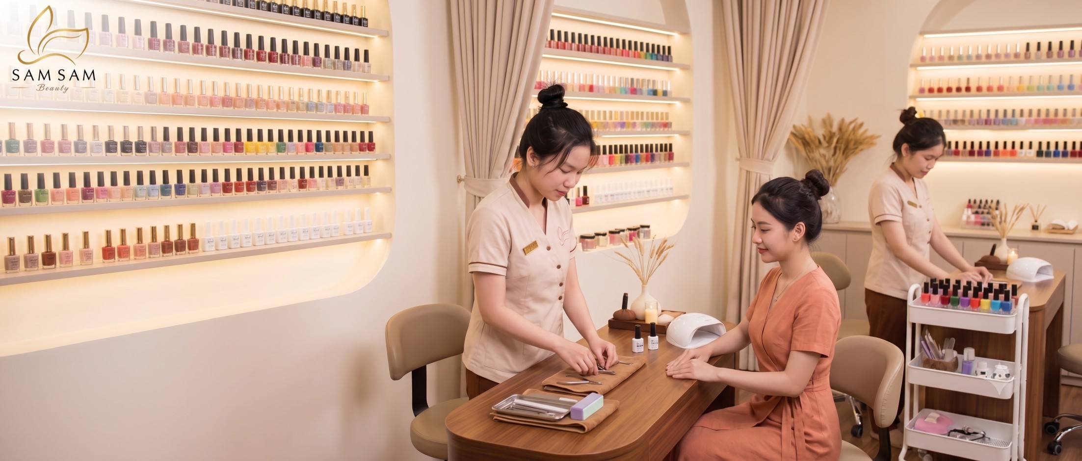 Luxurious space at Sam Sam Beauty nail spa in District 1