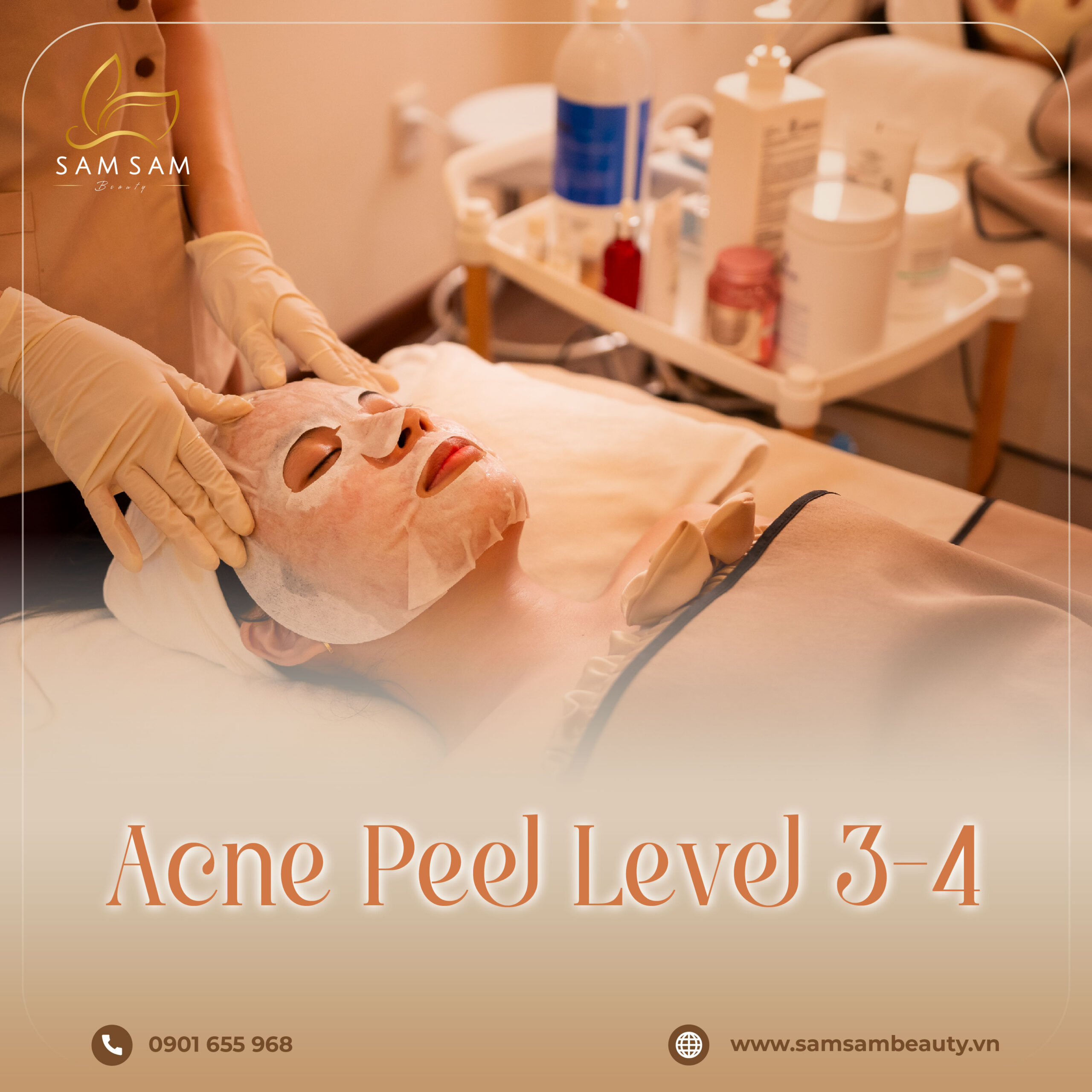 Liệu trình mờ thâm mụn viêm mức độ 3-4 tại Sam Sam Beauty giúp se khít lỗ chân lông