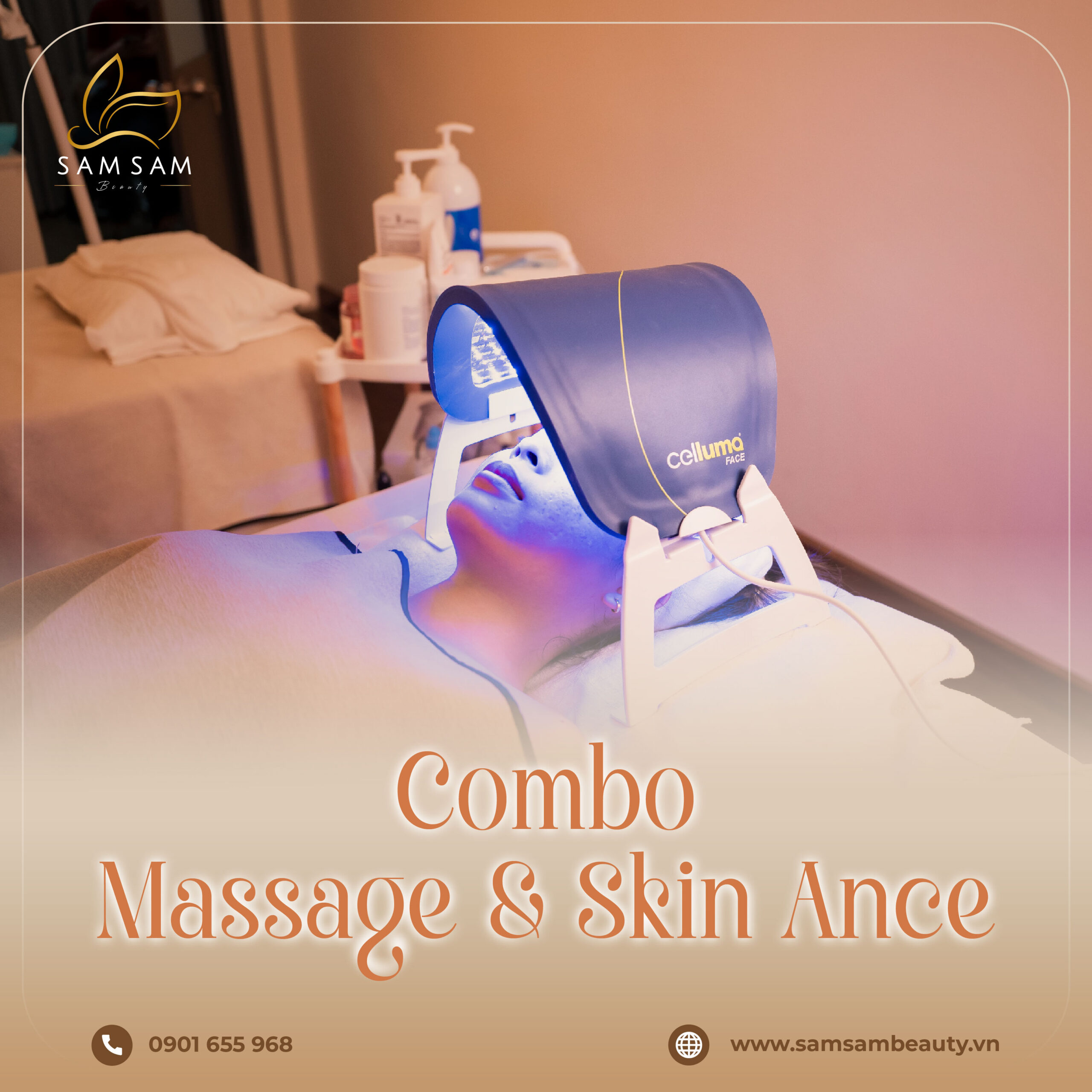 Combo mát xa và chăm sóc da mụn tại Sam Sam Beauty giúp thư giãn và làm sạch sâu lỗ chân lông