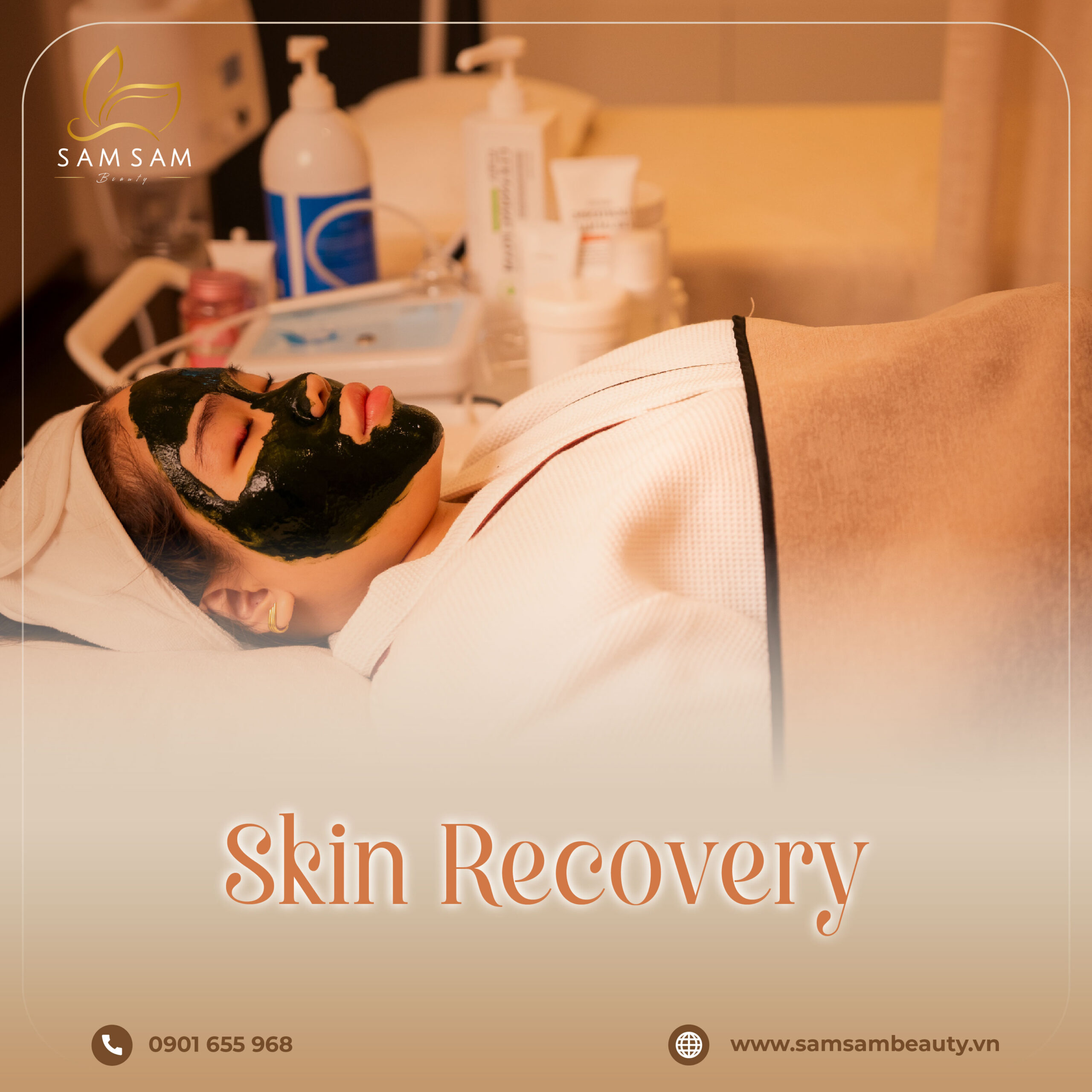 Liệu trình phục hồi da hư tổn tại Sam Sam Beauty với công nghệ đèn LED Celluma làm dịu da