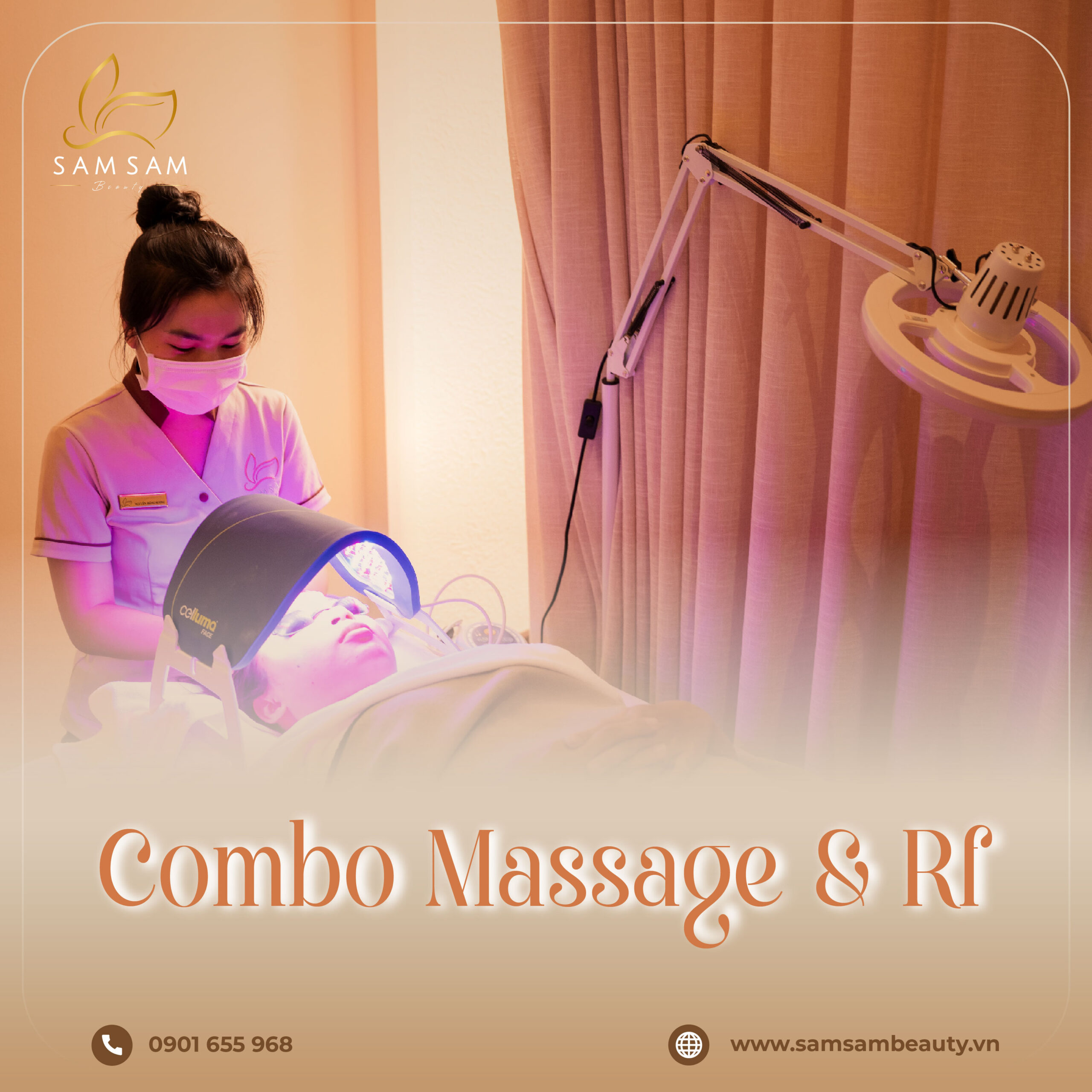 Combo Massage & RF nâng cơ tích hợp EMS tại Sam Sam Beauty giúp da săn chắc thon gọn