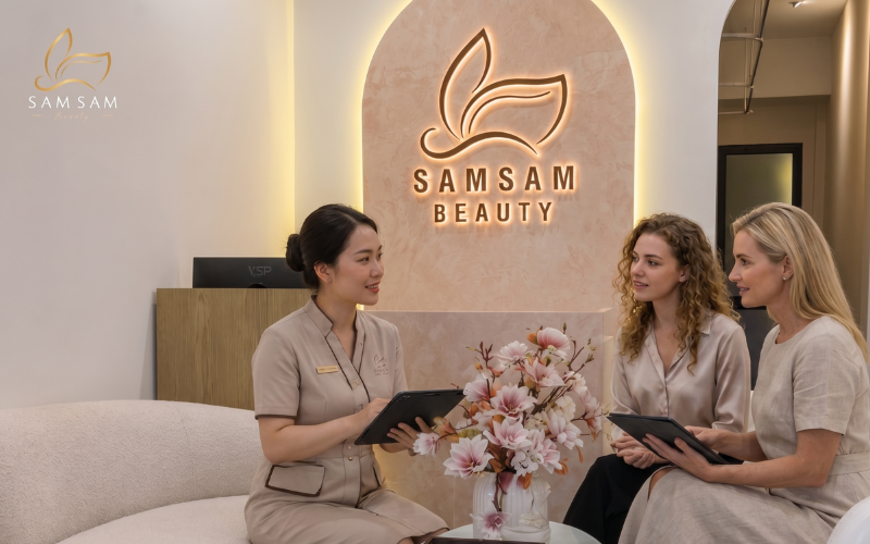 Therapist performing a soothing body massage spa session in District 1 Saigon.