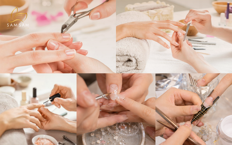 Các kỹ thuật trong khóa học nail từ chăm sóc móng đến nail art và đắp bột