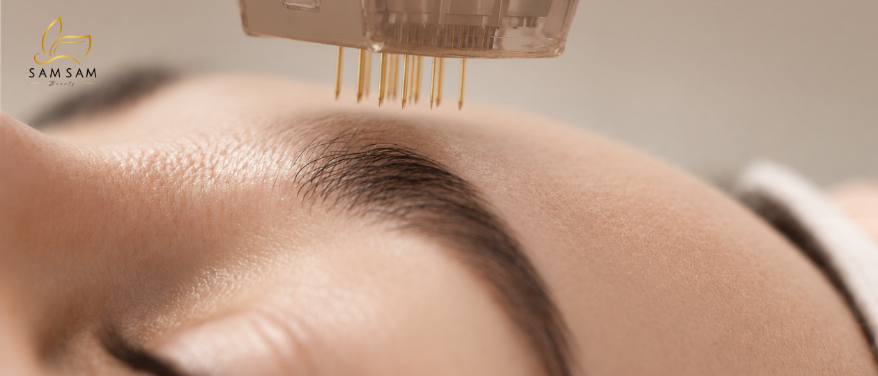 Trải nghiệm ph&aacute;c đồ phi kim nano cấp ẩm chuy&ecirc;n s&acirc;u kh&ocirc;ng đau, kh&ocirc;ng sưng tấy tại Sam Sam Beauty Quận 1